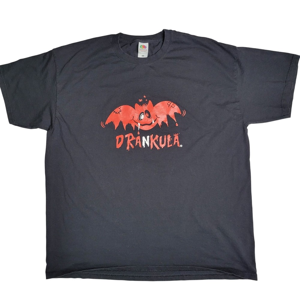 Drankula Dr. Acula T-Shirt XXL By Fruit Of The Loom Black Cotton Men's Tee